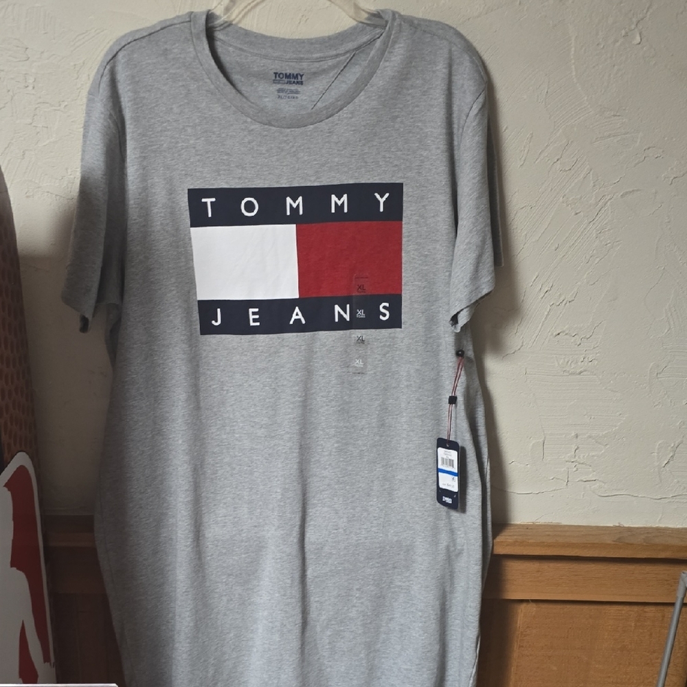 Tommy Hilfiger Gray T-Shirt Dress with Logo New Never Worn Size XL